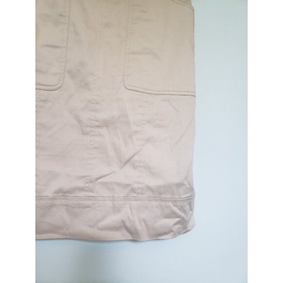 White House Black Market Womens Sz 0 Mini Dress Belted Tan Cap Sleeve Stretch - Picture 3 of 5